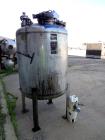 Used Tank, 275 Gallon, 304 Stainless Steel, Vertical. Approximate 42