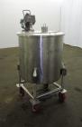 Used Stainless Steel Mix Tank, Approximately 90 gallons, 304 Stainless Steel, V