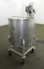 Used Stainless Steel Mix Tank, Approximately 90 gallons, 304 Stainless Steel, V