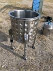 Used- Jacketed Tank, Approximate 20 Gallon, Stainless Steel, Vertical. Approximate 18