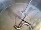 Used 200 Gallon Stainless Steel Vertical Mix Tank – Propeller Agitated, Leg Mounted
