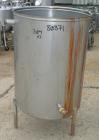 USED: Tank, 200 gallon, 304 stainless steel, vertical. 36