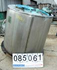 USED: Mix tank, 525 gallon, 304 stainless steel, vertical. 54