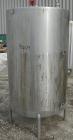 USED: Tank, 290 gallon, 304 stainless steel, vertical. Approximate38