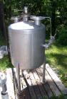 Used- Acme Industrial Pressure Tank, 50 gallon, stainless steel, vertical. 24