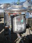 Used Allcraft Pressure Tank, 50 Gallon, Stainless steel, Vertical. 24'' diameter x 24'' straight side, dished top and bottom. Internal rated 50 psi at 300 deg F. Top manway, center bottom outlet. Mou...