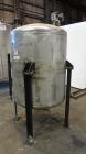 Used Alloy Fab Pressure Tank, 300 Gallons, 316L Stainless Steel, Vertical.  42” Diameter x 47” straight side, dish top and bottom.  Internal rated 60 psi/full vacuum at 100 degrees F.  Openings:  top...
