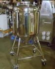 Used Alloy Product Pressure Tank, 40 Gallon, 316L Stainless Steel, Vertical. 24’’ Diameter x 20’’ straight side, dished top, coned bottom. Internal rated 50 psi at 300 degrees F.. Openings top (4) 1-...