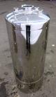 Used Alloy Products Pressure Tank, 33 Gallon, 316L Stainless Steel, Vertical. 17.71” Diameter x 29” straight side. Dished top and bottom. Internal rated Full Vacuum to 85 psi at -20 to 350 degrees F....