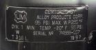 Used 33 Gallon Stainless Steel Alloy Products Pressure Tank