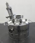 Used Alloy Products Pressure Tank, 2 Gallon, 316L Stainless Steel, Vertical. 12” Diameter x 4” straight side. Dished top and bottom. Internal rated 125 psi at -20 to 100 degrees F. Off center top ent...