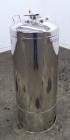 Used Alloy Products Pressure Tank, 36.99 Gallon (140 Liter), 316L Stainless Steel, Vertical. 17.74” Diameter x 29” straight side. Dished top and bottom. Internal rated 85 psi at -20 to 100 degrees F....