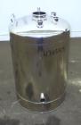Used Alloy Products Pressure Tank, 25 Gallon, 316L Stainless Steel, Vertical. Approximate 18” Diameter x 24” straight side. Dished top and bottom. Internal rated 95 psi at -20 to 100 degrees F. Openi...