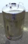 Used Alloy Products Pressure Tank, 25 Gallon, 316L Stainless Steel, Vertical. Approximate 18” Diameter x 24” straight side. Dished top and bottom. Internal rated 95 psi at -20 to 100 degrees F. Openi...