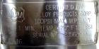 Used 36 Gallon Stainless Steel Alloy Products Pressure Tank