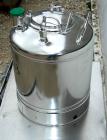 USED: Alloy Products pharmaceutical-hygienic portable pressure tank, 6 gallons, 304 stainless steel, vertical. 12