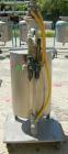 Used Alsop Tank, 25 gallon, 304 stainless steel, vertical. 18'' diameter x 28'' straight side, open top with a 1/2 hinged cover, sloped bottom. Clamp on Alsop agitator, model 25DD, 3/4'' diameter sha...