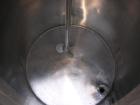 Used Alsop Tank, 25 gallon, stainless steel, vertical. 18'' diameter x 22'' straight side. Open top with a 1/2 hinged cover, sloped bottom. Clamp on Alsop air operated agitator, model 25DD. 3/4'' dia...