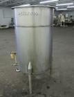 Used Chem-Tek Tank, 140 Gallon, 304 Stainless Steel, Vertical.  30” Diameter x 47-1/2” straight side.  Open top with a 1 piece cover, sloped bottom.  1-1/2” Off center bottom outlet.  Mounted on 3 st...