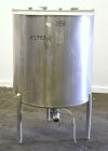 Used Cherry-Burrell Tank, 160 Gallon, 304 Stainless Steel, Vertical. 36’’ Diameter x 37’’ straight side. Open top with a 2 piece cover, sloped bottom. Provision for a clamp on agitator. 2’’ Tri-clamp...