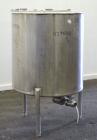 Used Cherry-Burrell Tank, 160 Gallon, 304 Stainless Steel, Vertical. 36’’ Diameter x 37’’ straight side. Open top with a 2 piece cover, sloped bottom. Provision for a clamp on agitator. 2’’ Tri-clamp...