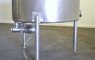 Used Cherry-Burrell Tank, 160 Gallon, 304 Stainless Steel, Vertical. 36’’ Diameter x 37’’ straight side. Open top with a 2 piece cover, sloped bottom. Provision for a clamp on agitator. 2’’ Tri-clamp...