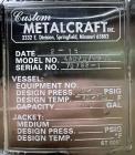 Used Custom Metalcraft Portable Tank, Approximate 150 Gallon, Model 4A07079200, 316 Stainless Steel. Approximate 36