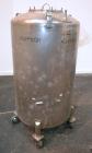 Used DCI Pressure Tank, 150 Gallon, 316L Stainless Steel, Vertical. 30’’ Diameter x 44’’ straight side, dished top and bottom. Internal rated 25 psi at 200 degrees F. Openings: top 12’’ manway with c...
