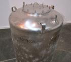Used DCI Pressure Tank, 150 Gallon, 316L Stainless Steel, Vertical. 30’’ Diameter x 44’’ straight side, dished top and bottom. Internal rated 25 psi at 200 degrees F. Openings: top 12’’ manway with c...
