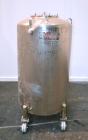 Used DCI Pressure Tank, 150 Gallon, 316L Stainless Steel, Vertical. 30’’ Diameter x 44’’ straight side, dished top and bottom. Internal rated 25 psi at 200 degrees F. Openings: top 12’’ manway with c...
