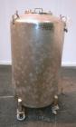 Used DCI Pressure Tank, 150 Gallon, 316L Stainless Steel, Vertical. 30’’ Diameter x 44’’ straight side, dished top and bottom. Internal rated 25 psi at 200 degrees F. Openings: top 12’’ manway with c...