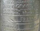 Used Dairy Craft tank, 175 gallon, 304 stainless steel, vertical. 42