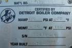 Used Detroit Boiler Company Pressure Tank, 200 gallon, 304L stainless steel, horizontal.30'' diameter x 58'' straight side, 2:1 elliptical heads. Internal rated 150 at 300 deg F and -20 deg F at 150 ...