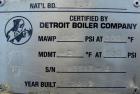 Used Detroit Boiler Company Pressure Tank, 200 gallon, 304L stainless steel, horizontal.30'' diameter x 58'' straight side, 2:1 elliptical heads. Internal rated 150 at 300 deg F and -20 deg F at 150 ...