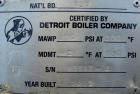 Used- Detroit Boiler Company Pressure Tank, 200 gallon, 304L stainless steel, horizontal.30'' diameter x 58'' straight side,...