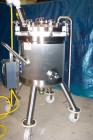 Used Feldmeier Pressure Tank, 50 Gallon, 316L stainless steel, vertical. 23 5/8