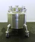 Used Feldmeier Pressure Tank, 350 Liter (92.48 Gallons), 316L Stainless Steel, Vertical. 36 Diameter x 20 straight side, dished top and bottom. Internal rated 30 psi at -20 to 350 degrees F. Openings...