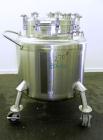 Used Feldmeier Pressure Tank, 350 Liter (92.48 Gallons), 316L Stainless Steel, Vertical. 36 Diameter x 20 straight side, dished top and bottom. Internal rated 30 psi at -20 to 350 degrees F. Openings...