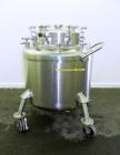 Used Feldmeier Pressure Tank, 350 Liter (92.48 Gallons), 316L Stainless Steel, Vertical. 36 Diameter x 20 straight side, dished top and bottom. Internal rated 30 psi at -20 to 350 degrees F. Openings...