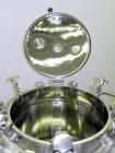 Used Feldmeier Pressure Tank, 350 Liter (92.48 Gallons), 316L Stainless Steel, Vertical. 36 Diameter x 20 straight side, dished top and bottom. Internal rated 30 psi at -20 to 350 degrees F. Openings...