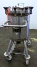 Used Feldmeier Pressure Tank, 40 Gallon, 316L Stainless Steel, Vertical. Approximately 22” diameter x 25” straight side, slight dished clamp-on top, dished bottom.  Internal rated 30/full vacuum at -...