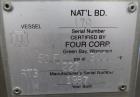 Used Four Corp Pressure Tank, Approximately 80 Gallon, 316L Stainless Steel, Ve
