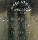 Used Groen Tank, 18 Gallon, 316 Stainless Steel, Vertical. 15-1/2
