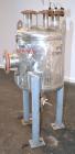Used Industrial Alloy Fab Pressure Tank, 45 Gallon, 304L Stainless Steel, Vertical. 24 Diameter x 22 straight side, dished top and bottom. Internal rated 35 psi at 400 degrees F. Openings top (2) 1, ...