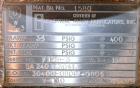 Used Industrial Alloy Fab Pressure Tank, 45 Gallon, 304L Stainless Steel, Vertical. 24 Diameter x 22 straight side, dished top and bottom. Internal rated 35 psi at 400 degrees F. Openings top (2) 1, ...