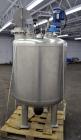 Used Inox-Maurer AG Pressure Tank, 900 Liter (238 Gallon), 316L Stainless Steel, Vertical. Approximate 39” diameter x 34” straight side, dished top and bottom. Internal rated -1/2 bar (-14.50/29 psi)...