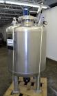 Used Inox-Maurer AG Pressure Tank, 900 Liter (238 Gallon), 316L Stainless Steel, Vertical. Approximate 39” diameter x 34” straight side, dished top and bottom. Internal rated -1/2 bar (-14.50/29 psi)...