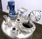 Used Inox-Maurer AG Pressure Tank, 900 Liter (238 Gallon), 316L Stainless Steel, Vertical. Approximate 39” diameter x 34” straight side, dished top and bottom. Internal rated -1/2 bar (-14.50/29 psi)...