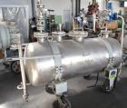 Used Inox AG Mobile Pressure Tank, 630 Liter (166.48 Gallon), 316L Stainless Steel, Horizontal. Approximate 27 diameter x 62 straight side, dished ends. Internal rated 2 kp/cm2 (1.96 bar/28.4 psi) at...