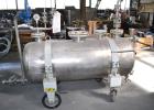 Used Inox AG Mobile Pressure Tank, 630 Liter (166.48 Gallon), 316L Stainless Steel, Horizontal. Approximate 27 diameter x 62 straight side, dished ends. Internal rated 2 kp/cm2 (1.96 bar/28.4 psi) at...